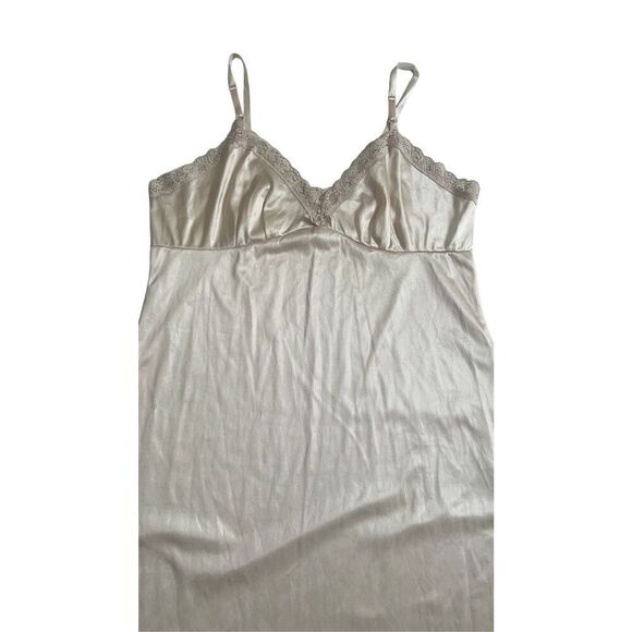 L’eggs  Slip Nightgown Ivory Lace Dress Beige Size S - Picture 3 of 8